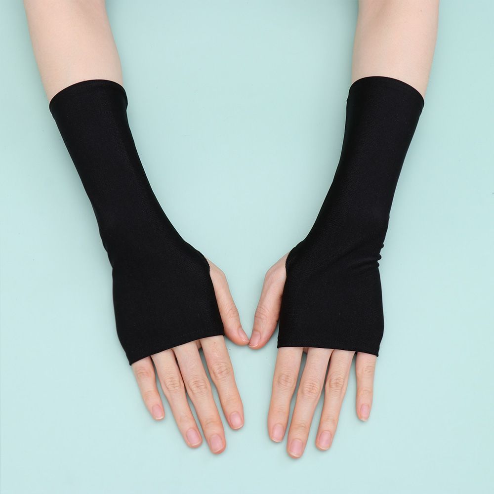 Tech Wear Accessories - 여성용 자외선 차단 손가락없는 긴 장갑,