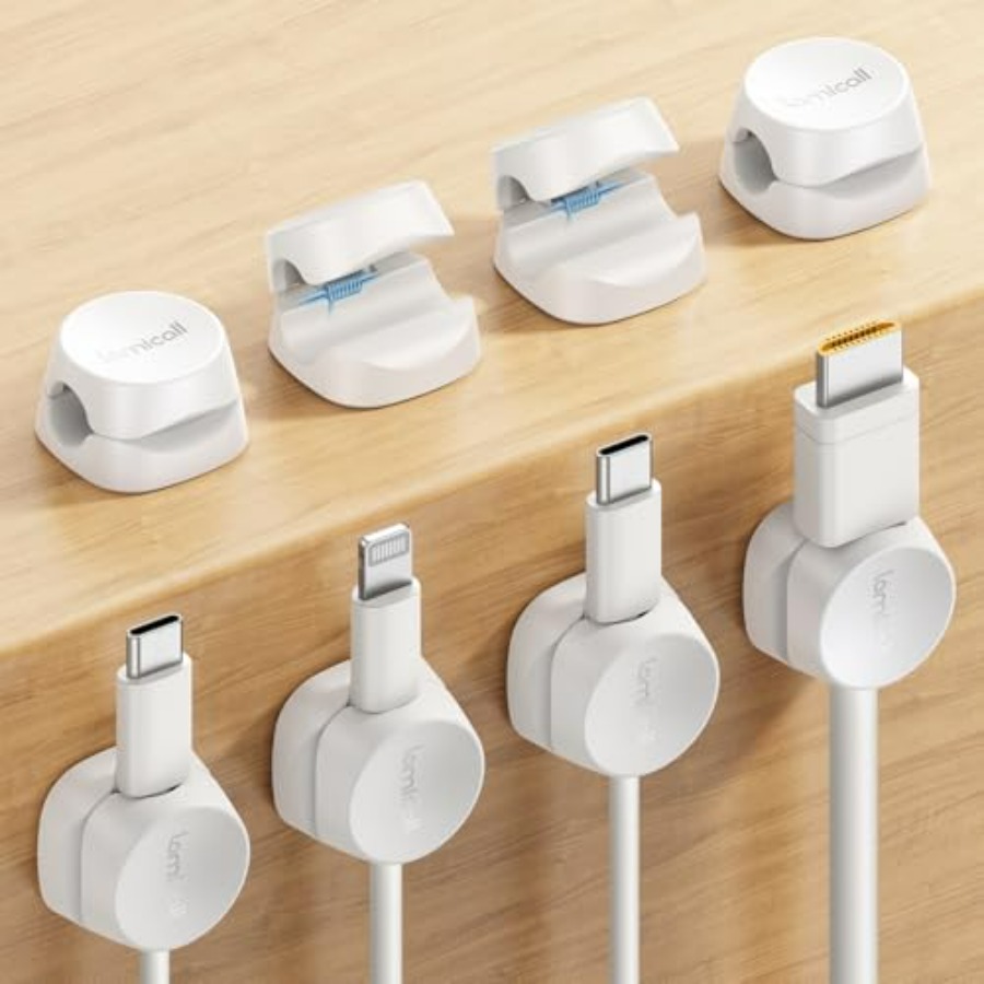 Desk Cable Clip - 8팩 코드 정리기, [1s 잠금] 스프링