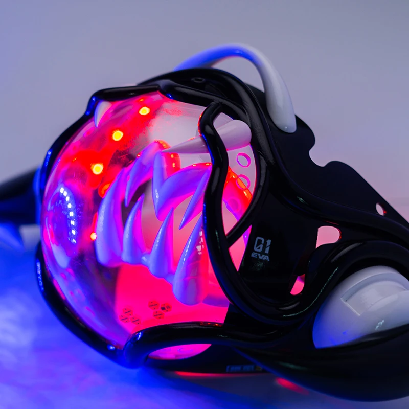 Tech Wear Accessories - 사이버 펑크 스타일 LED Mech 마스크