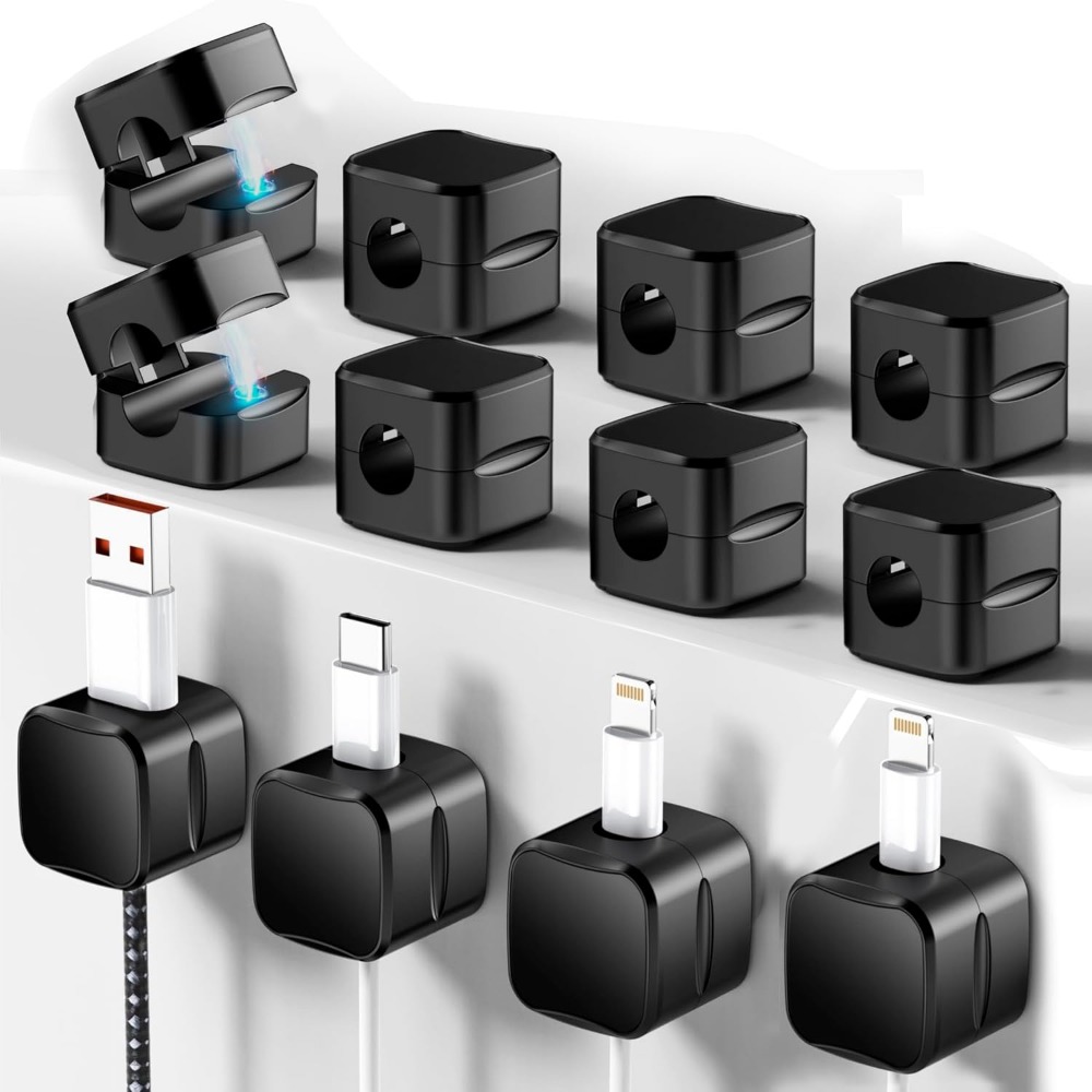 Desk Cable Clip - 자석식 케이블 클립(코드 정리용): 12개입, 책상,