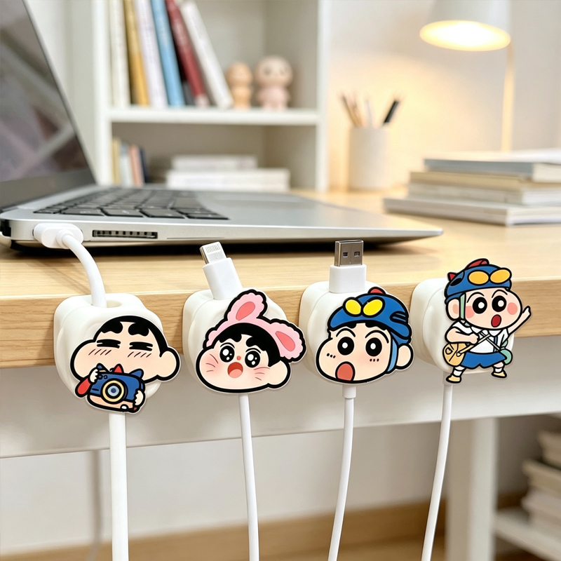 Desk Cable Clip - 귀여운 크레용신짱 자석 케이블 홀더 데스크탑