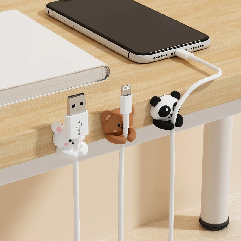 Desk Cable Clip - WORTHBUY 귀여운 데스크탑 케이블 정리 홀더