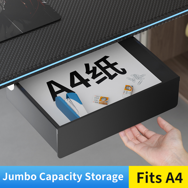 드릴 필요 없는 다양한 크기의 반투명 검정색 책상 밑  - Tech Accessories Storage 리뷰 및 가격