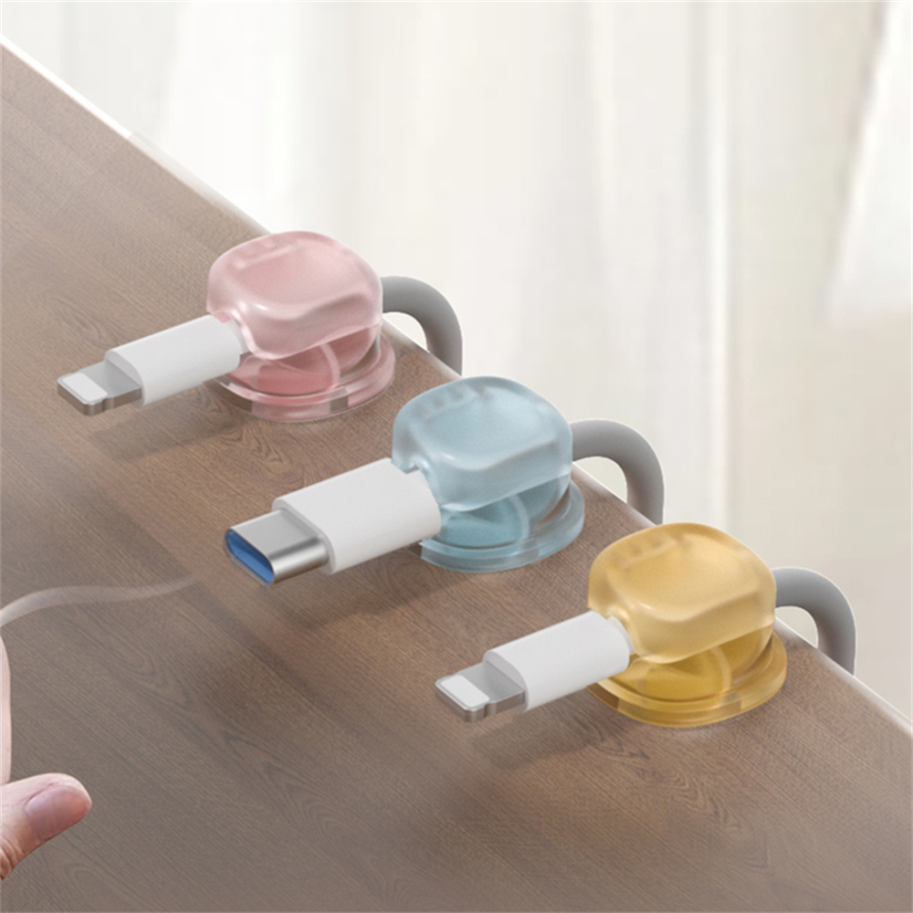 3개의 투명 컬러 자석 케이블 정리함, 데이터 케이블  - Desk Cable Clip 리뷰 및 가격