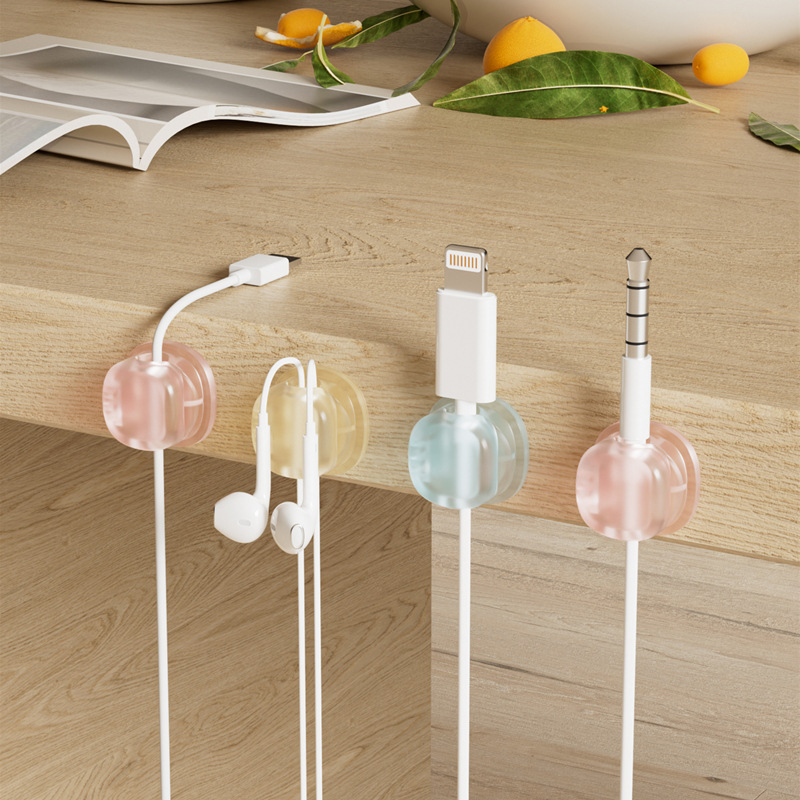 3개의 투명 컬러 자석 케이블 정리함, 데이터 케이블  - Desk Cable Clip 리뷰 및 가격