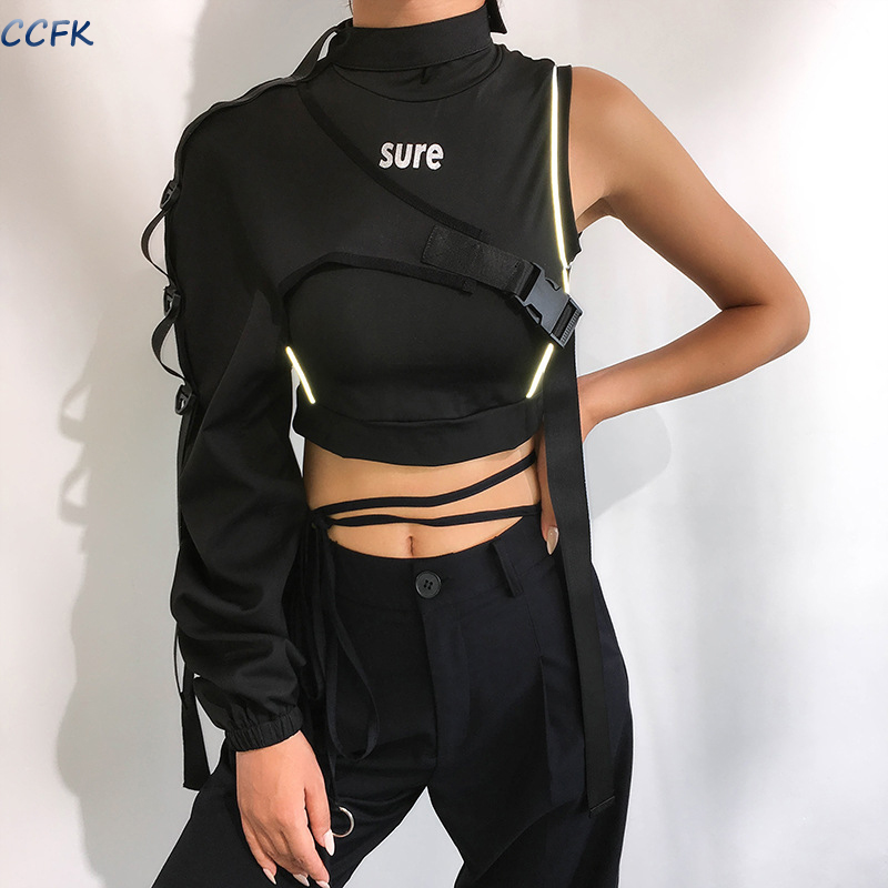 Y2k 심미적 반사 여성 테크웨어 탑, 전자 소녀 펑크 - Tech Wear Accessories 리뷰 및 가격