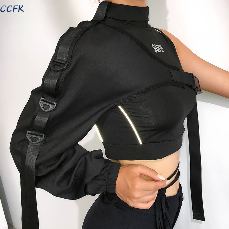 Y2k 심미적 반사 여성 테크웨어 탑, 전자 소녀 펑크 - Tech Wear Accessories 리뷰 및 가격