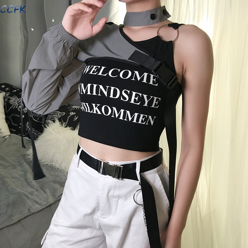 Y2k 심미적 반사 여성 테크웨어 탑, 전자 소녀 펑크 - Tech Wear Accessories 리뷰 및 가격