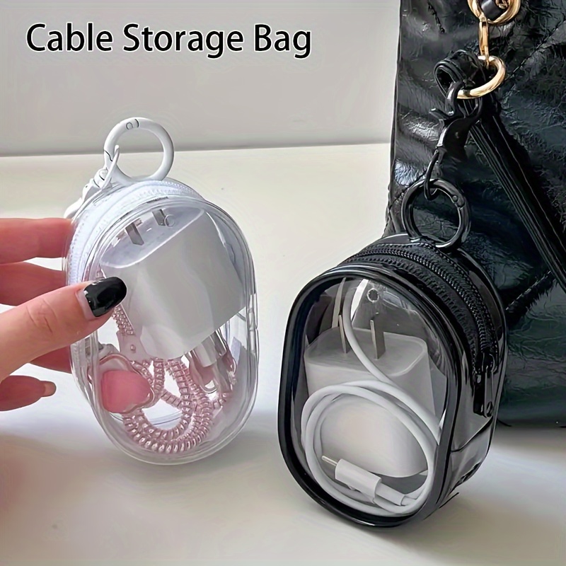 휴대용 미니 투명 지퍼 수납 가방 키체인 만화 캐릭터  - Travel Cable Organizer 리뷰 및 가격