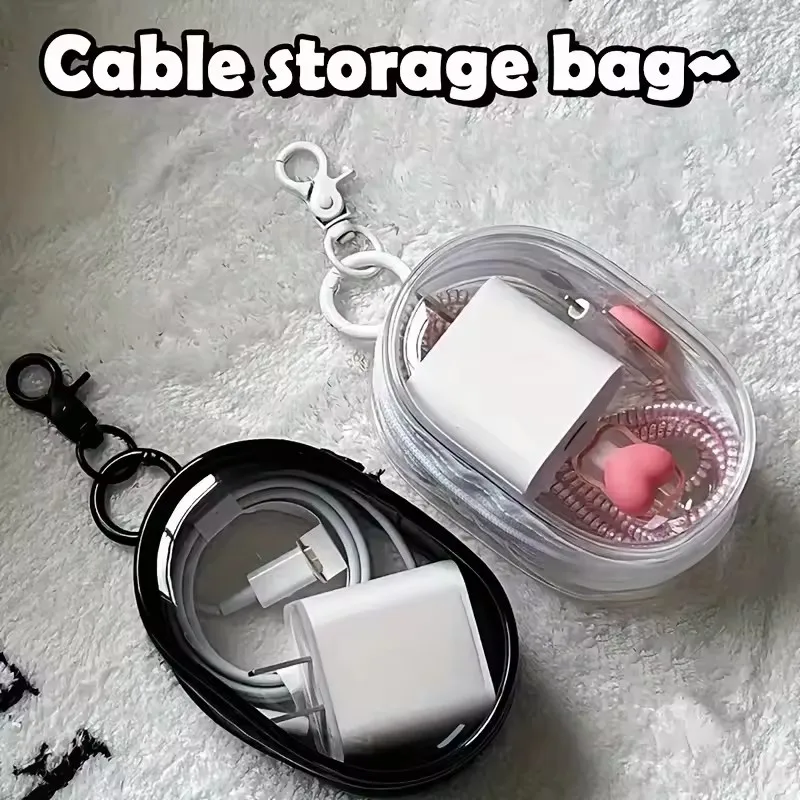 휴대용 미니 투명 지퍼 수납 가방 키체인 만화 캐릭터  - Travel Cable Organizer 리뷰 및 가격