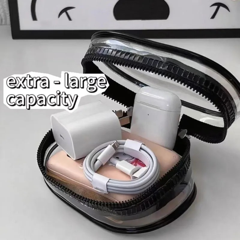 휴대용 여행 방수 데이터 케이블 보관 가방 투명 PVC - Travel Cable Organizer 리뷰 및 가격