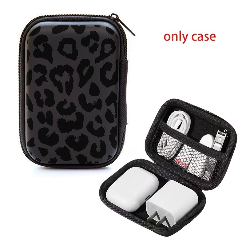 블랙 레오파드 프린트 EVA 하드 쉘 전자제품 정리함  - Travel Cable Organizer 리뷰 및 가격