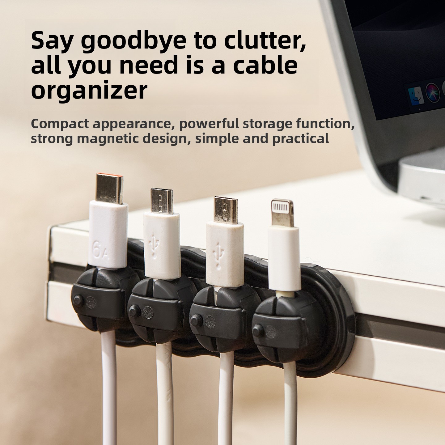 자석식 케이블 정리기 무타공 코드 홀더 데스크탑 침대  - Desk Cable Clip 리뷰 및 가격